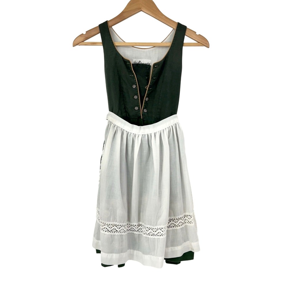 Vintage Linnartz Dirndl Dress Girls Embroidered Traditional Oktoberfest